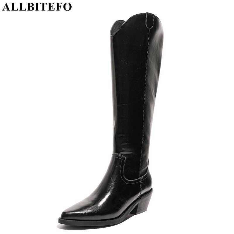 ALLBITEFO Microfiber + natural genuine leather women boots winter shoes fashion leisure ankle riding boots knee high long boots 210611, As picture
ALLBITEFO Microfiber + natural genuine leather women boots winter shoes fashion leisure ankle riding boots knee high long boots 210611, As picture