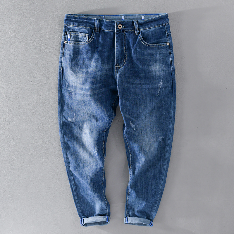 2021 Spring New Arrival Ankle-length Jeans Pants Fashion Comfortable Denim Trousers for Men Stretch Pantalones Un Pantalon 99uh, Blue
2021 Spring New Arrival Ankle-length Jeans Pants Fashion Comfortable Denim Trousers for Men Stretch Pantalones Un Pantalon 99uh, Blue