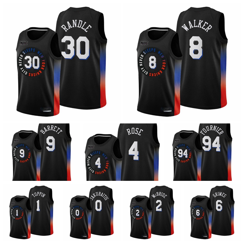 New YorkKnicksMen Kemba Walker Julius Randle Derrick Rose R.J. Barrett Evan Fournier Miles McBride 2021-22 Black City Basketball Jersey New Uniform, Custom name and number
New YorkKnicksMen Kemba Walker Julius Randle Derrick Rose R.J. Barrett Evan Fournier Miles McBride 2021-22 Black City Basketball Jersey New Uniform, Custom name and number