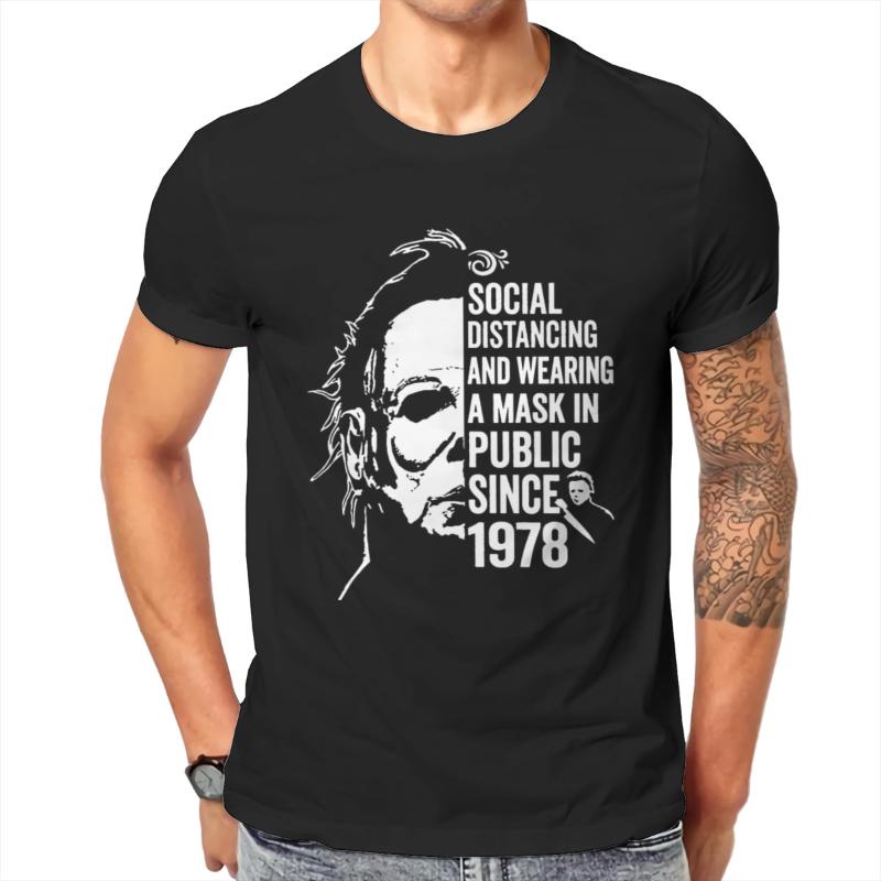 Men' T-Shirts Funny Michael Myers Social Distancing In Public Sin O-neck Boy Tops High Quality 138814, Black 
Men' T-Shirts Funny Michael Myers Social Distancing In Public Sin O-neck Boy Tops High Quality 138814, Black