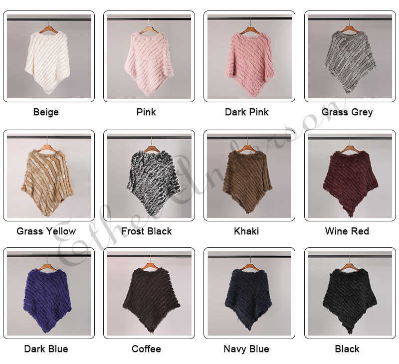 ETHEL ANDERSON Real Fur Knitted Rabbit Fur Poncho Vest Fashion Wrap Coat Vtg Shawl Lady Natural Fur Wedding Party Wholesale 211019