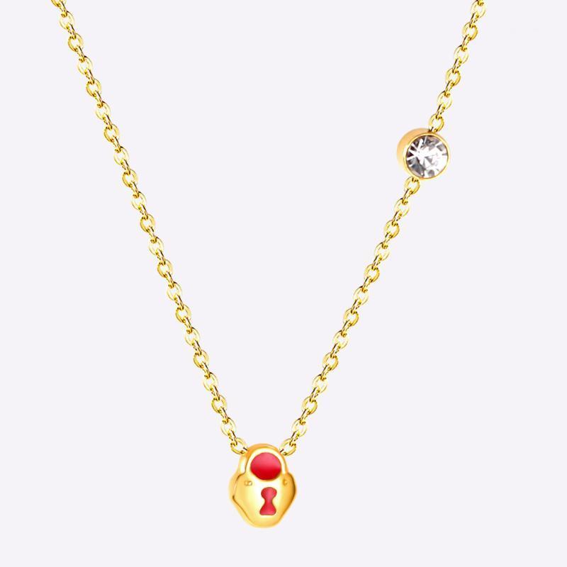 Chains LUXUKISSKIDS Design Lock Shape Small Pendant Stainless Steel Chain Necklace For Girls Fashion Jewellry Free
Chains LUXUKISSKIDS Design Lock Shape Small Pendant Stainless Steel Chain Necklace For Girls Fashion Jewellry Free