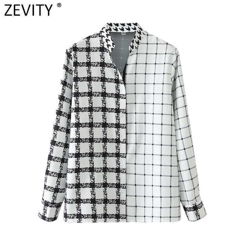 Zevity Women Vintage Houndstooth Plaid Patchwork Print Smock Blouse Office Lady Stand Collar Shirts Chic Blusas Tops LS7640 210603, As pic ls7640dt
Zevity Women Vintage Houndstooth Plaid Patchwork Print Smock Blouse Office Lady Stand Collar Shirts Chic Blusas Tops LS7640 210603, As pic ls7640dt