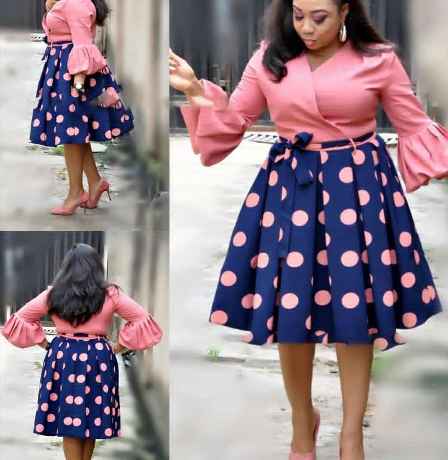 HGTE new summer elegent fashion style african women printing plus size polyester dress L-3XL 210304