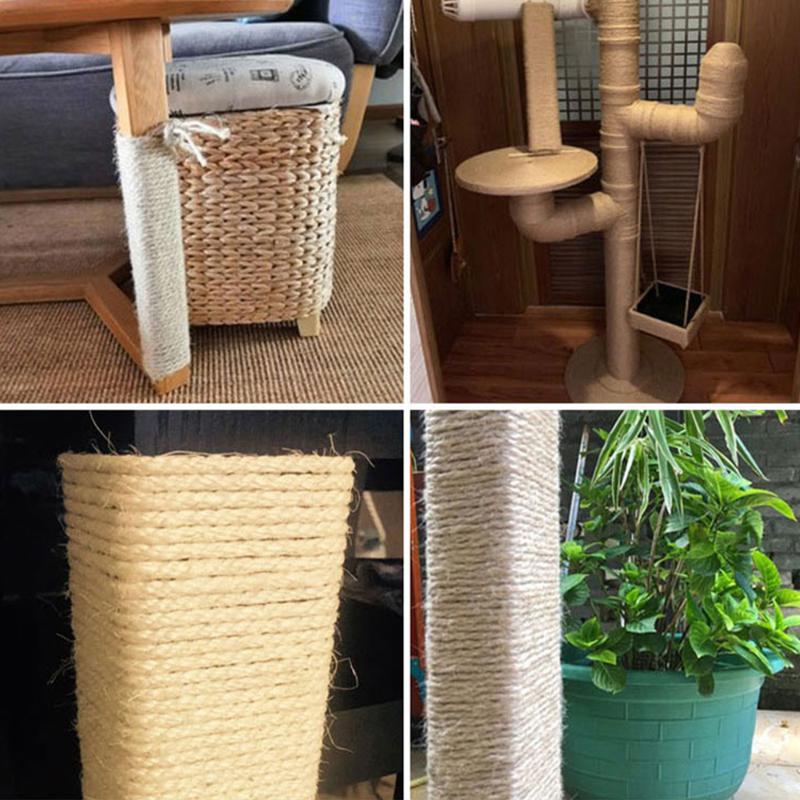 Cat Toys 4/6mm 50m Scratching Post Tree Toy Natural Jute Rope Twine Twisted Cord rame String DIY Craft Handmade Decor