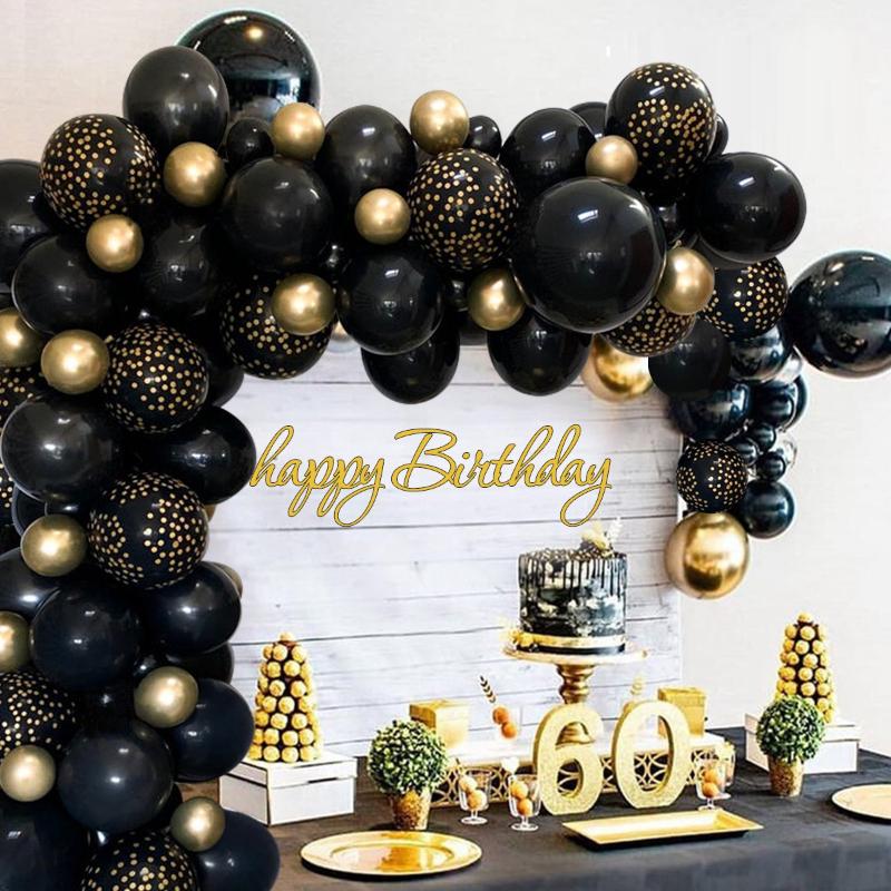 Party Decoration 121pcs Balloon Garland Arch Kit Chrome Gold Black Balloons Latex Globos Wedding Hawaiian Birthday Decorations