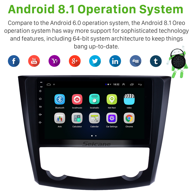 Android 9" 2Din Car dvd Radio Multimedia Player For 2016-2017 Renault Kadjar GPS Wifi HD Touchscreen Head Unit Stereo