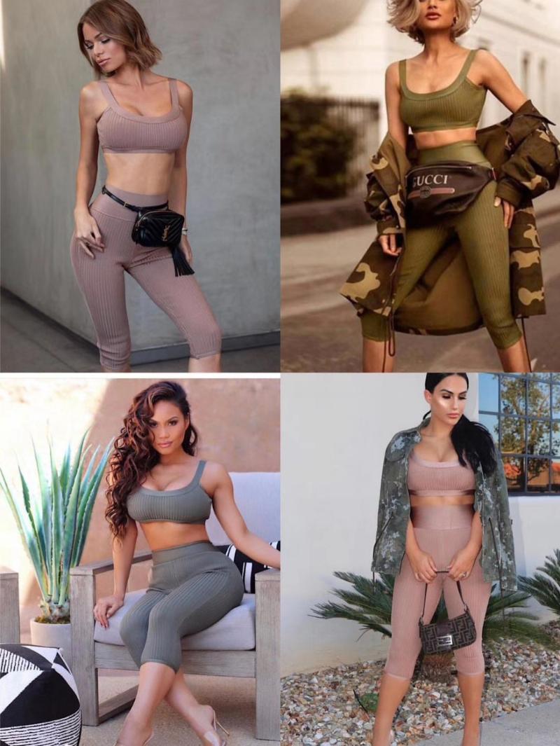 2021 New brown white grey playsuit Women two-piece Knitted bodycon Romper Celebrity evening party Bandage playsuits