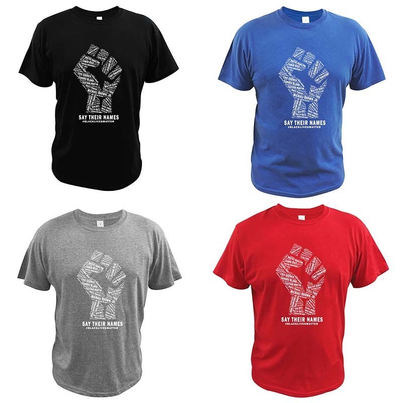 Say Their Names Black Lives Matter Black History T Shirt Short Sleeve Camiseta 100% Cotton Soft Premium Tops T200827