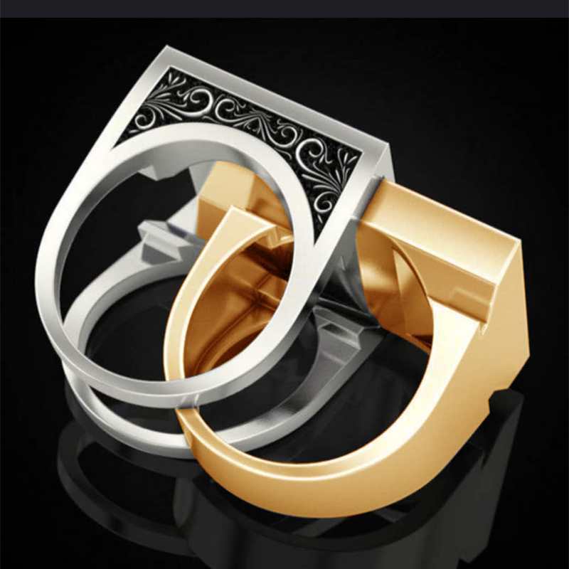New Fashion Charm Punk Style Men Ring Exquisite Viking Pattern Cross Rings for Women Secret Compartment Coffin Anniversary Hip Hop Jewelry Party Punk 