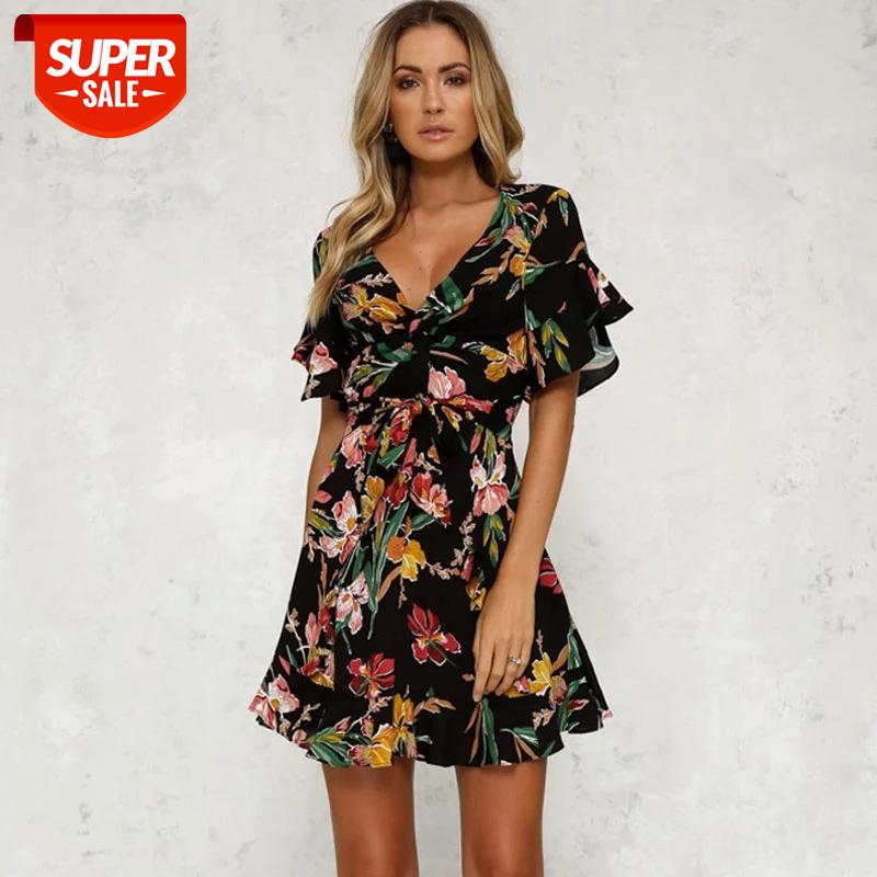 Women Boho Short Mini Dress Summer Floral Printed V-Neck Bow Knot Beachwear Sundress Ladies Short Sleeve Ruffles Loose Vestidos #tK6G, Black;gray
Women Boho Short Mini Dress Summer Floral Printed V-Neck Bow Knot Beachwear Sundress Ladies Short Sleeve Ruffles Loose Vestidos #tK6G, Black;gray