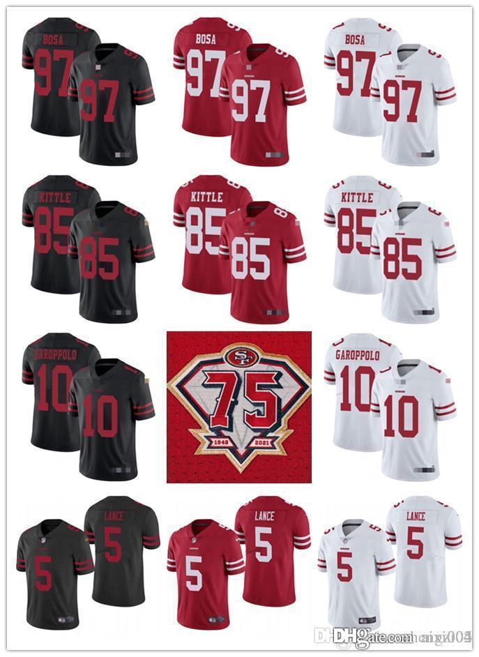 75th Men Women Youth San Francisco49ers85 George Kittle 10 Jimmy Garoppolo 5 Trey Lance 97 Nick Bosa Custom Football Jersey, Black;red
75th Men Women Youth San Francisco49ers85 George Kittle 10 Jimmy Garoppolo 5 Trey Lance 97 Nick Bosa Custom Football Jersey, Black;red