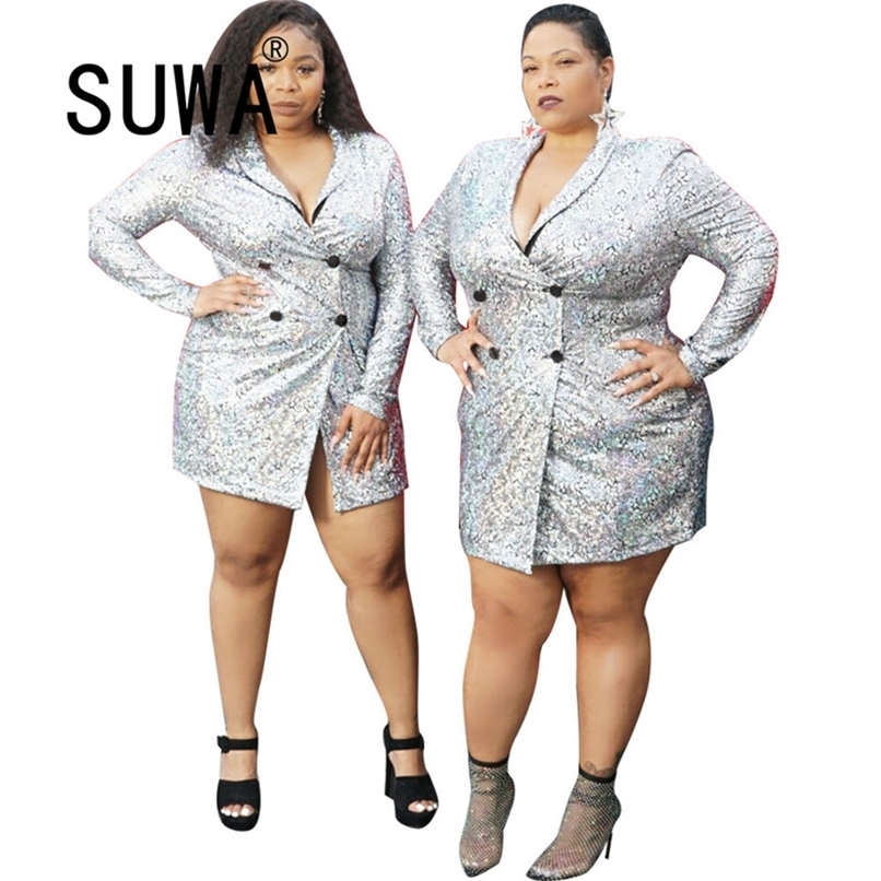 Long Sleeve Slim Blazer Dress Autumn Winter Women Fashion Pure Silver Streetwear Office Outfits Windbreak Plus Size 5XL 210525, Gray
Long Sleeve Slim Blazer Dress Autumn Winter Women Fashion Pure Silver Streetwear Office Outfits Windbreak Plus Size 5XL 210525, Gray