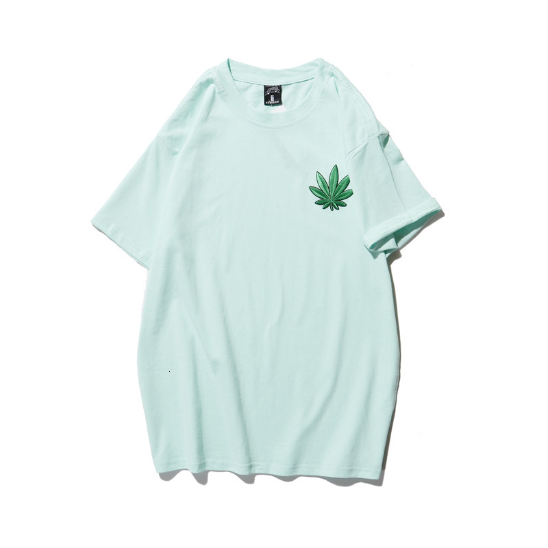 t shirt 2021 leaf pattern embroidery trend short sleeve men's loose cotton, White;black
t shirt 2021 leaf pattern embroidery trend short sleeve men's loose cotton, White;black
