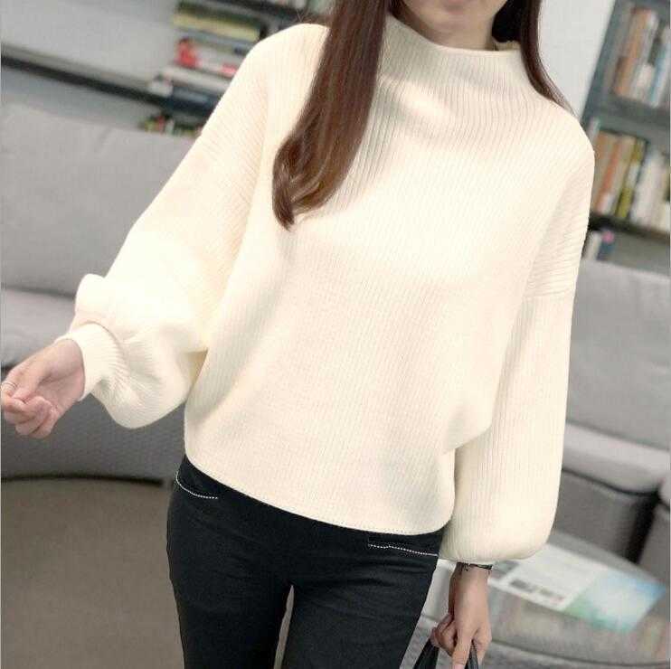 Women's Coarse Wool Sweater Warm Spring Autumn Winter Casual Sleeved Pullover 210918