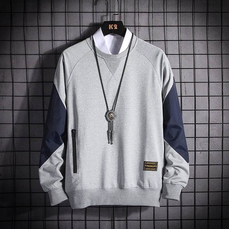 Fashion Men Patchwork Hoodies Sweatshirts Spring Autumn Sweatshirts Men O-Neck Casual Hoodie Black Yellow Sweatshirt 201128