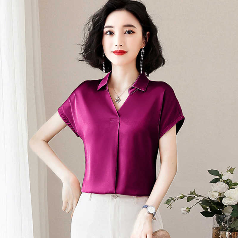 Korean Fashion Silk Women Blouses Satin Solid Short Sleeve Pink Shirts Plus Size XXXL s Tops and 210604, White
Korean Fashion Silk Women Blouses Satin Solid Short Sleeve Pink Shirts Plus Size XXXL s Tops and 210604, White