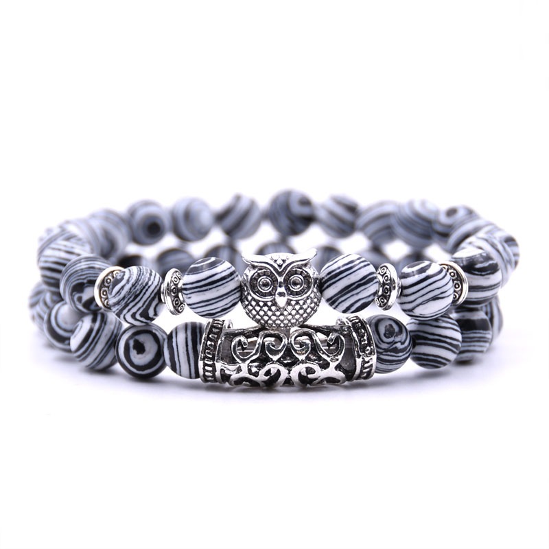 8MM Colorful Natural Stone Agate Turquoise Strands Bracelet Antique Silver Plated Owl Charm Bracelets
8MM Colorful Natural Stone Agate Turquoise Strands Bracelet Antique Silver Plated Owl Charm Bracelets