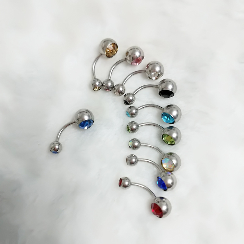 316L Titanium Steel Belly Button Rings Clear CZ Crystal Navel Rings Belly Rings Belly Piercing Wholesale Price