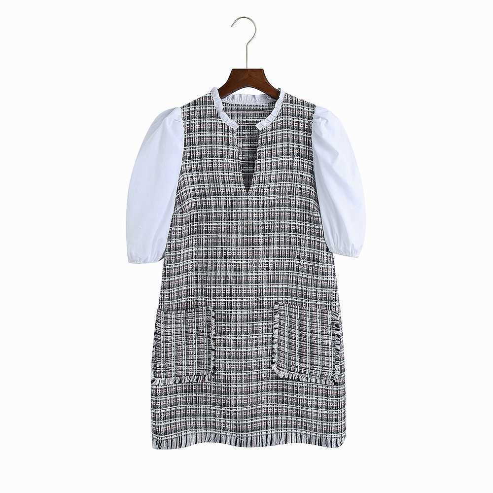 Women Spring Dress Fashion Patchwork Raw Edge Modern Lady Casual Above Knee Dresses 210602, As photo
Women Spring Dress Fashion Patchwork Raw Edge Modern Lady Casual Above Knee Dresses 210602, As photo
