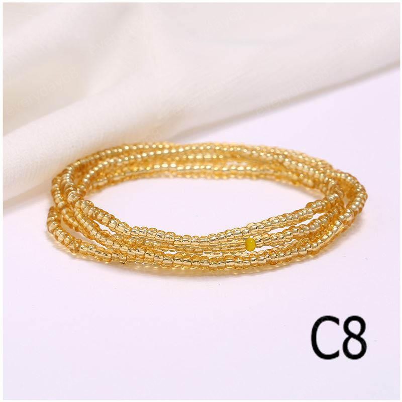 Colorful Belly Chains Rice Bead Multi Layers Handmade Waist Link Bikini Body Jewelry String Chain Beads Wholesale