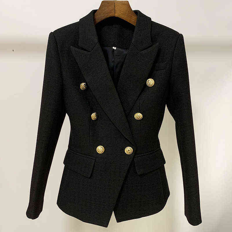Cotton Linen Blazer Women Jackets Coat Blue Black White Mint Green Double Breasted Work Business Women's Blazers High Quality 211122