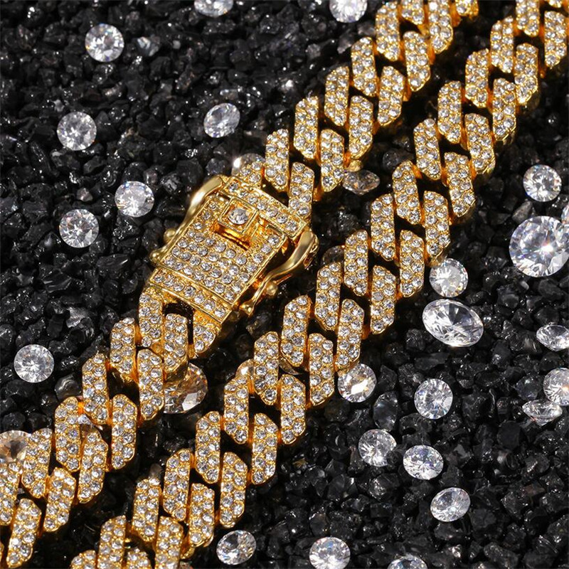 2021 Top Sell 12mm Wedding Pendant Sparkling Hip Hop 18K White Gold Fill Full Crystal Vintage Jewelry Women Link Chain Cross Cuba Necklace For Lover G