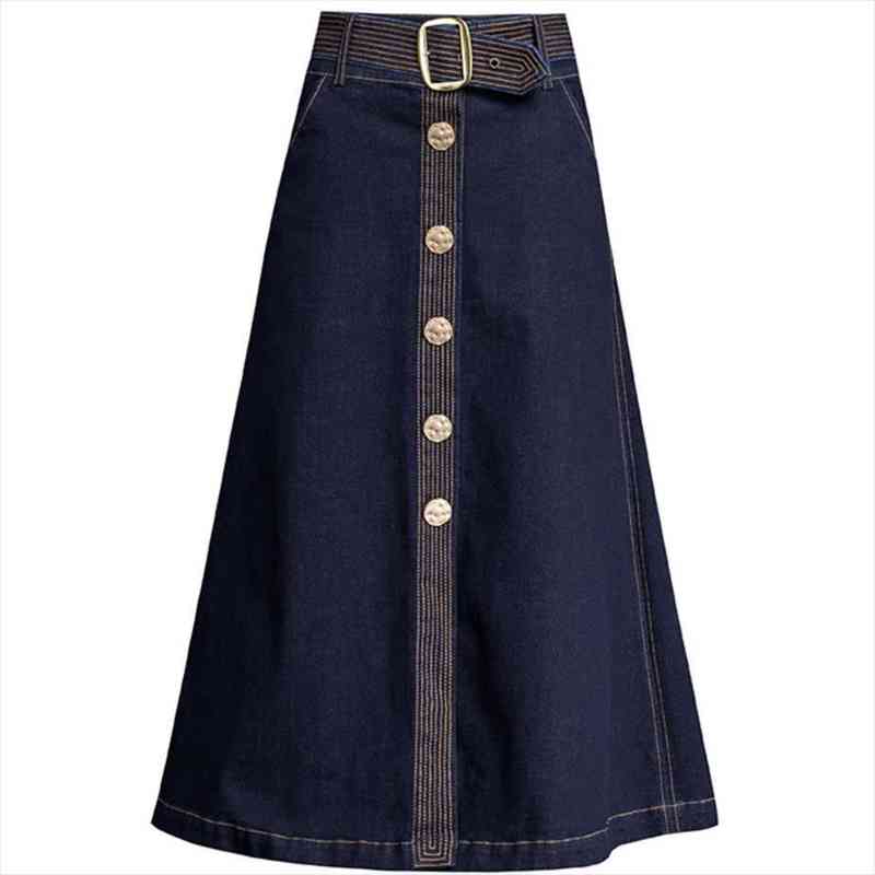 autumn single-breasted high waist denim skirt fashion big swing long umbrella skirt, Black
autumn single-breasted high waist denim skirt fashion big swing long umbrella skirt, Black