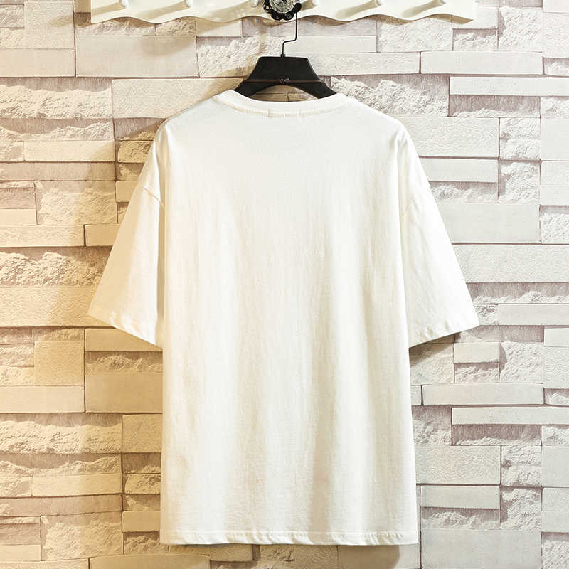 Short Sleeve T Shirt Men's Summer White Black Tshirt Top Tees HIP HOP PUNK ROCK Fashion Clothes Plus Size 4XL 5XL O NECK 210629