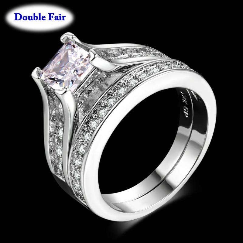 Cluster Rings Silver Color 0.5ct Cubic Zirconia Studded Fashion Wedding & Engagement Ring Set For Women DWR570, Golden;silver
Cluster Rings Silver Color 0.5ct Cubic Zirconia Studded Fashion Wedding & Engagement Ring Set For Women DWR570, Golden;silver