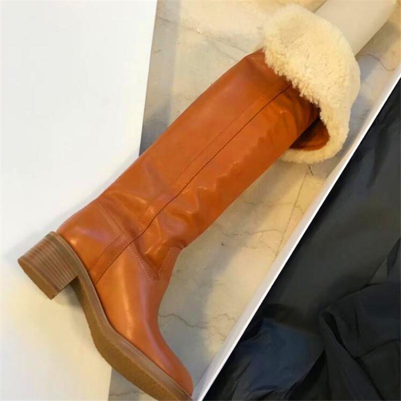 Boots Knight Natural Wool Fur Over The Knee Snow Black Brown Leather Winter Shoes Women
Boots Knight Natural Wool Fur Over The Knee Snow Black Brown Leather Winter Shoes Women