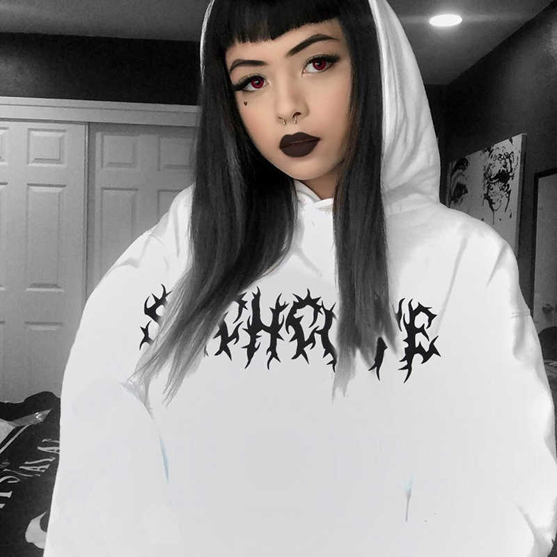 Gothic letter print winter fashion casual plus size female fun punk long-sleeved Harajuku ins loose Ulzzang hooded sweatshirt 210608, Bai01
Gothic letter print winter fashion casual plus size female fun punk long-sleeved Harajuku ins loose Ulzzang hooded sweatshirt 210608, Bai01