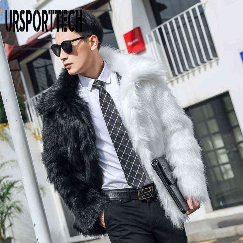 Men's Winter Faux Fur Coat Jacket - Casual Loose Warm Overcoat, Thicken Streetwear, Oversize