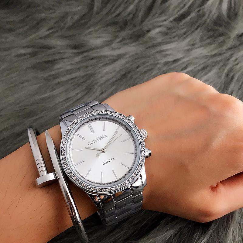 Wristwatches Contena Quartz-watch Women Dress Watches Luxury Fashion Crystal Ladies Metal Bracelet Stainless Steel Reloj Wristwatch, Gold
Wristwatches Contena Quartz-watch Women Dress Watches Luxury Fashion Crystal Ladies Metal Bracelet Stainless Steel Reloj Wristwatch, Gold