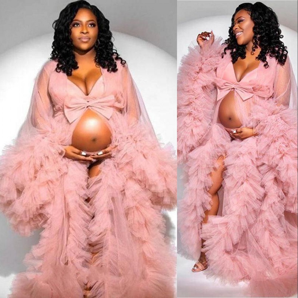 2021 Sexy Kimono Chic Blush Pink Prom Dresses Tulle Maternity Robes Women Long Photoshoot Fluffy Tiered Ruffles Formal Event Overlay Sleepwear Photography, Chocolate
2021 Sexy Kimono Chic Blush Pink Prom Dresses Tulle Maternity Robes Women Long Photoshoot Fluffy Tiered Ruffles Formal Event Overlay Sleepwear Photography, Chocolate