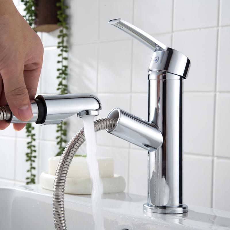 Chrome Brass Pull Out Faucets For Bathroom Basin Sink Hot&Cold Water Mixer Tap Faucet Deck Mount Taps
Chrome Brass Pull Out Faucets For Bathroom Basin Sink Hot&Cold Water Mixer Tap Faucet Deck Mount Taps
