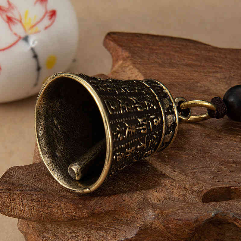 Key Rings Brass Heart Sutra Truth Bell Chain Creative Personality Net Red Car Pendant Chinese Style Gift