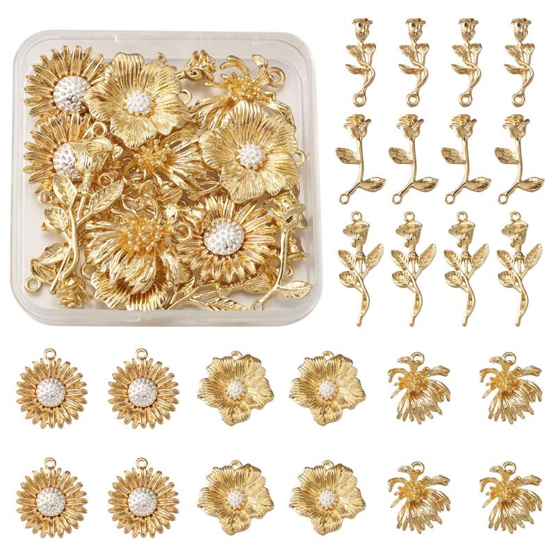 Charms 24pcs Alloy Pendants Rose & Flower Light Gold For Jewelry Making DIY 29x16x7mm, Hole: 1.6mm;, Bronze;silver
Charms 24pcs Alloy Pendants Rose & Flower Light Gold For Jewelry Making DIY 29x16x7mm, Hole: 1.6mm;, Bronze;silver