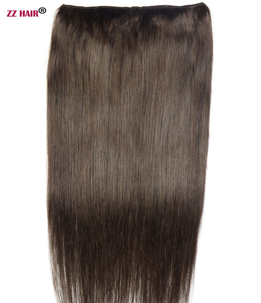 16"-28" One Piece Set 100g 100% Brazilian Remy Flip Human Hair Extensions Fish Line No Clips Natural Straight