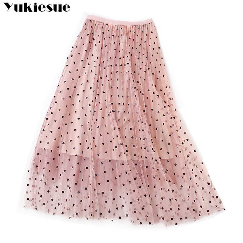 spring Summer dot print Tulle Skirt Women pleated shiny tutu skirt A-line mesh midi female long elegant solid 210608, Pink
spring Summer dot print Tulle Skirt Women pleated shiny tutu skirt A-line mesh midi female long elegant solid 210608, Pink