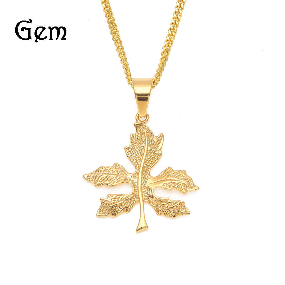 Hip hop stainless steel 3D three-dimensional Leaf Pendant, vacuum plating, color retention and durable leaves
Hip hop stainless steel 3D three-dimensional Leaf Pendant, vacuum plating, color retention and durable leaves