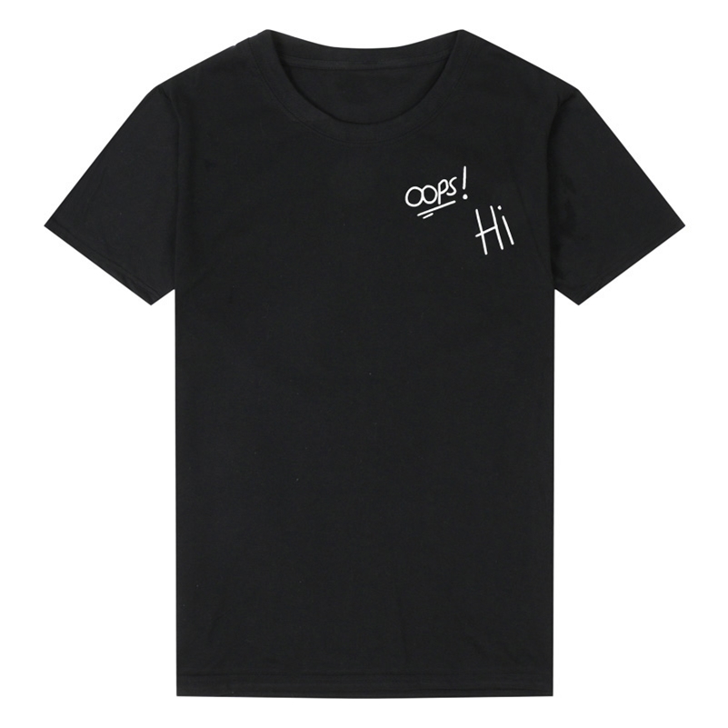 Pkorli Larry Stylinson Hi Oops Niall Horan T-Shirt Women Men Cotton Short Sleeve Unisex T Shirt Summer Crewneck Tee Shirt Femme 210306