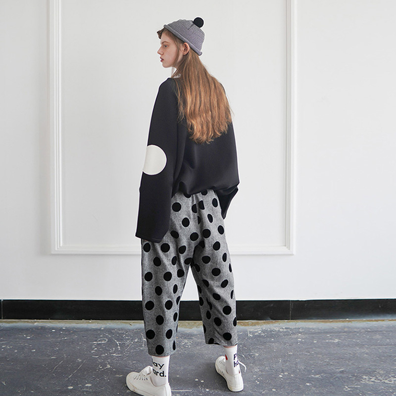 Black hoodies imakokoni original women's polka dot loose wild casual jacket spring 182307 201217