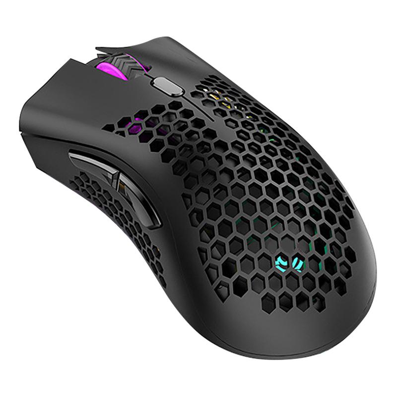 Mice 7 Buttons 2.4GHz USB Wireless RGB Mouse Rechargeable 3 Gears 1600 DPI Adjustable Hollow Honeycomb Gamer
