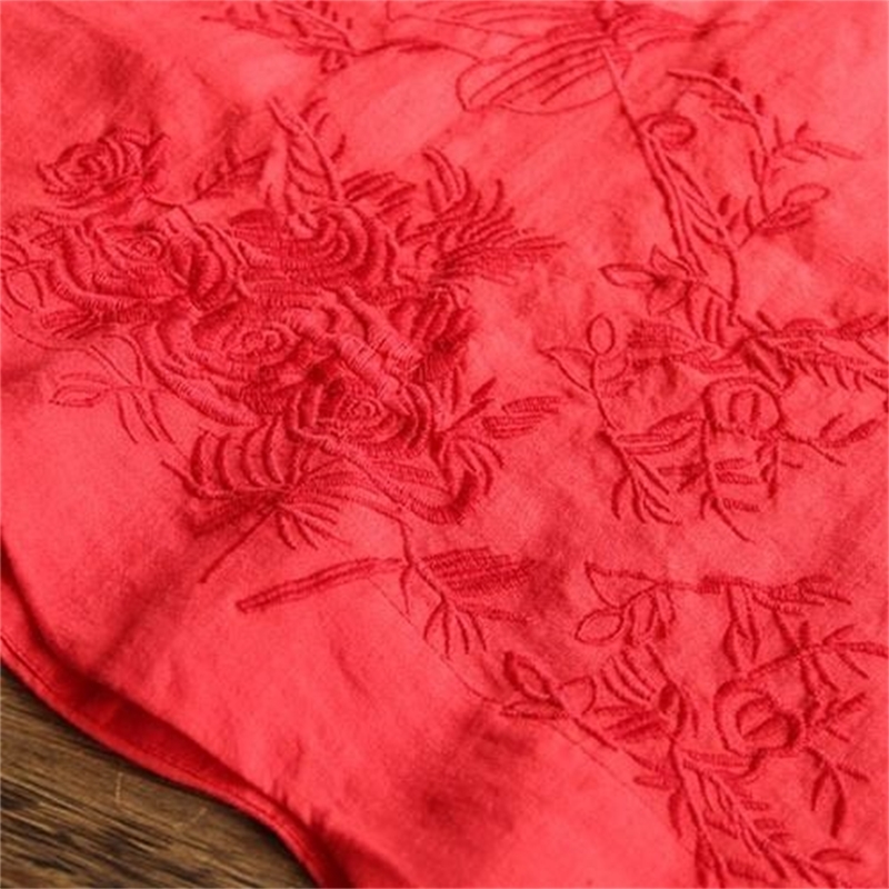 New Folk Style Summer Women Tshirt Plus Size Vintage Embroidery Stand Collar Button Tee Shirt Femme Cotton Linen Tops D349 210306