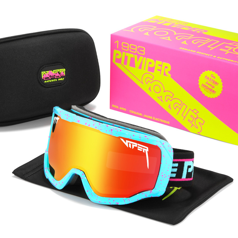 Luxury designer glasses Pit Viper Anti Fog Windproof Sunglasses Safety UV400 Goggle One Piece Mirror Mountain Sport Shades With Free Box