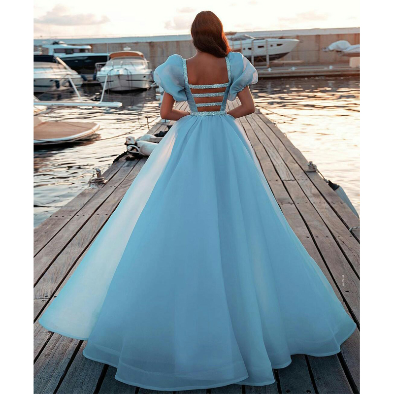 Puff Sleeves Mermaid Prom Dresses With Detachable Skirt 2024 Sparkly Light Sequined Evening Formal Gowns Open Back Charming or Length Special Dress