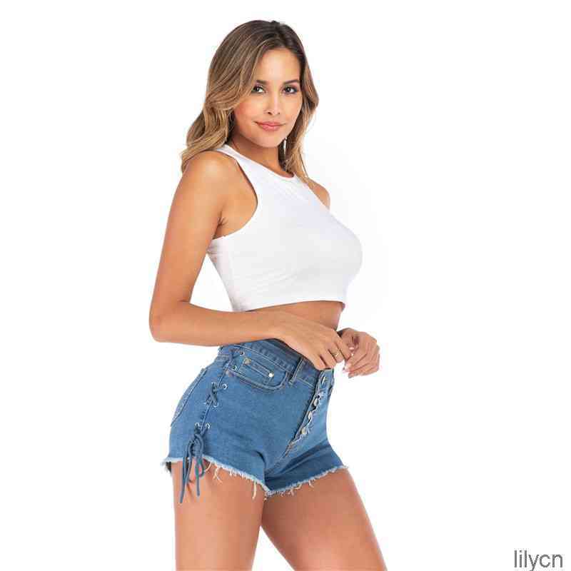 Ripped Denim Short Jeans for Women Mid Waist Summer Style tassels Fashion Sexy Ladies Shorts Night Clubwear Pants ST7702, Blue
Ripped Denim Short Jeans for Women Mid Waist Summer Style tassels Fashion Sexy Ladies Shorts Night Clubwear Pants ST7702, Blue