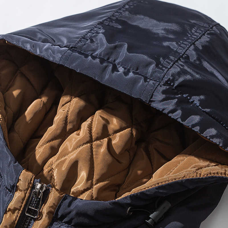 Winter Jacket Men Hooded Warm Coat Causal Cotton Padded Jacket Coat Male Clothing Japanese Style Embroidery Hoodies Wind Proof 210603