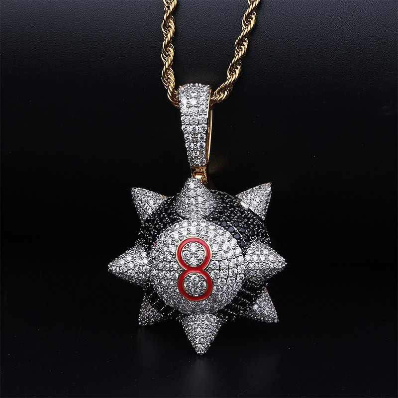 Rapper Iced out Trippieredd Inspired Spike 8-ball Billiard Pendant Necklace Hip hop Jewelry Mens Gift
Rapper Iced out Trippieredd Inspired Spike 8-ball Billiard Pendant Necklace Hip hop Jewelry Mens Gift